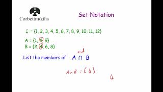 Set Notation  Corbettmaths [upl. by Orel]