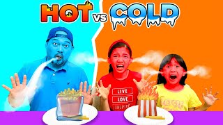 HOT VS COLD FOOD CHALLENGE  KAYCEE amp RACHEL in WONDERLAND FAMILY [upl. by Youngran]