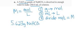 calculating molarity given g and mL [upl. by Melamie]