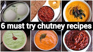 6 must try chutney recipes in 10 minutes for breakfast  6 चटनी रेसिपी  easy chutney recipes [upl. by Fernand]