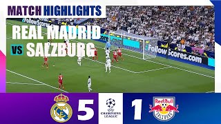 Real Madrid vs RB Salzburg 51  Champions League 2425 Match Highlights [upl. by Ziwot318]