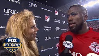 Jozy Altidore reacts after incredible win over Montreal to reach MLS Cup [upl. by Omrellug]