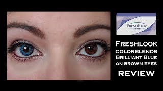 Freshlook Colorblends  Brilliant Blue on Brown Eyes  EsteeMakeupArt [upl. by Olenta]