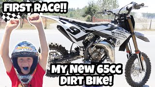 My FIRST RACE on my NEW 65cc Dirt Bike [upl. by Adnawuj]