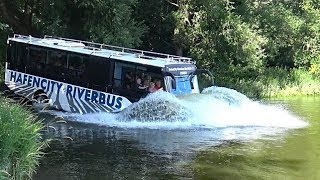 HAFENCITY RIVERBUS  The spectacular amazing swimming bus  4KQualityVideo [upl. by Asseram]