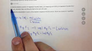 5 4c Calculating molarity using solute mass [upl. by Aekal]