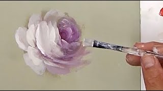 Painting a Beginning Rose with Acrylics [upl. by Atirb569]