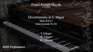 Haydn Piano Sonata Divertimento in C major HobXVI1 Klavier sonate Nr10 [upl. by Nyberg]