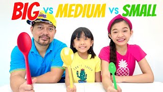 BIG VS MEDIUM VS SMALL SPOON CHALLENGE  KAYCEE amp RACHEL in WONDERLAND FAMILY [upl. by Tarazi]