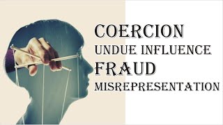 Coercion Undue Influence Fraud Misrepresentation  Indian Contract Act 1872  Law Guru [upl. by Hun303]