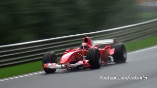 Ferrari F1 V8 amp V10  Close Call Fly Bys SUPER Sounds [upl. by Halivah]