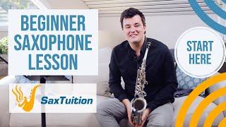 Beginner Saxophone Lesson 1  SaxTuition Beginner Series [upl. by Estas]