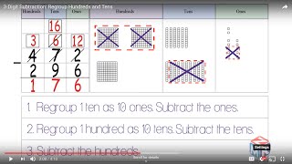 3Digit Subtraction Regroup Hundreds and Tens Grade 2 [upl. by Sac353]