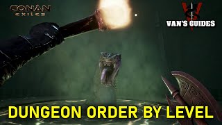 Conan Exiles Dungeon Order By Suggested Level amp Tier [upl. by Avat]