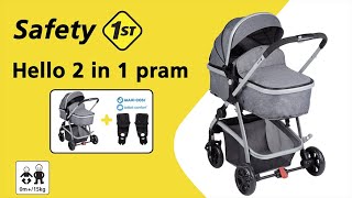 Safety 1st HELLO 2 IN 1 PRAM instructions video stroller convertible into a pram [upl. by Regdirb]