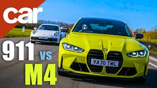 2021 BMW M4 Competition vs Porsche 911 Carrera  Twintest [upl. by Ramyaj]