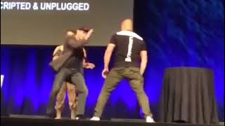 Jean Claude Van Damme Gets Headkicked By A Fan see what happens next [upl. by Annerahs935]