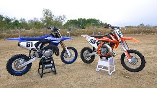 Yamaha YZ65 versus KTM 65SX  Dirt Bike Magazine [upl. by Salot]