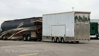 Prevost H345 VIP Pulling A Stacker Trailer Video 2 [upl. by Alrac752]