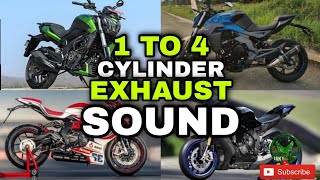 1 TO 4 CYLINDERS Bike Exhaust Sounds w Fly By [upl. by Rawde963]