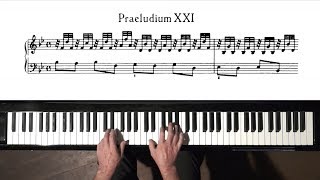 Bach Prelude and Fugue No21 Well Tempered Clavier Book 1 with Harmonic Pedal [upl. by Nueoras]