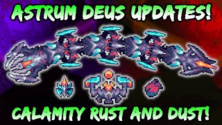 Astrum Deus Boss Fight Changes Terraria Calamity Mod Rust and Dust 145 Update  NEW Spawn Method [upl. by Ennayk]