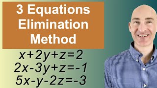 Solving Systems of 3 Equations Elimination [upl. by Willin]