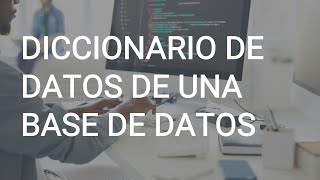 Diccionario de una base de datos [upl. by Yseulte]