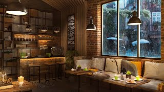 Rainy Cafe with Cozy Jazz  Relaxing Elegant Instrumental Jazz for Work Study Focus and Chill [upl. by Culberson]