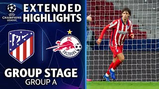 Atlético Madrid vs RB Salzburg Extended Highlights  UCL on CBS Sports [upl. by Lauri]