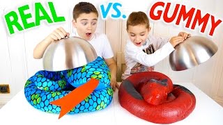 REAL VS GUMMY FOOD CHALLENGE  Trucs réels ou Bonbons [upl. by Munson]