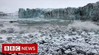 Tourists flee wave from glacier collapse  BBC News [upl. by Mcginnis]