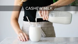 HOW TO MAKE CASHEW MILK  dairyfree vegan nut milk [upl. by Esinad]