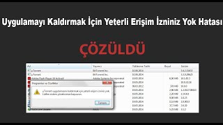 Uygulamayı Kaldırmak İçin Yeterli Erişim İzniniz Yok Hatası  ÇÖZÜLDÜ [upl. by Lilybelle]