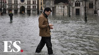 Venice flood Incredible footage of flooding in Venice Italy after highest tide in 50 years [upl. by Anirret184]