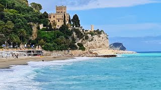 Italy  Liguria  Walking Tour  Finale Ligure  Best Beach🌴 4k [upl. by Noirrad]