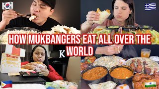 how mukbangers eat around the WORLD [upl. by Gabrielle695]