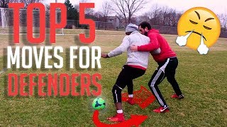 TOP 5 DEFENDING SKILLS  HOW TO DEFEND IN FOOTBALL [upl. by Nnaitsirhc76]