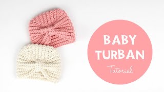 How To Crochet Cute And Easy Baby Hat Bonnet  Turban  Croby Patterns [upl. by Follansbee936]