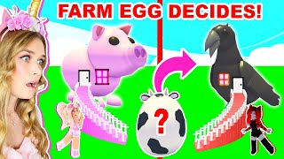 FARM EGGS DECIDE WHAT WE BUILD IN ADOPT ME ROBLOX [upl. by Allemac]