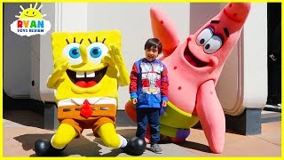 Ryan meets SpongeBob at Universal Studios Amusement Park [upl. by Kronick423]