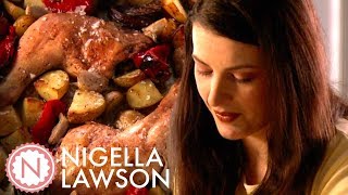 Nigella Lawsons One Pan Chicken Dinner  Nigella Bites [upl. by Anrahs]