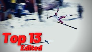 The 13 Worst Downhill Skiing Crashes [upl. by Lexi579]