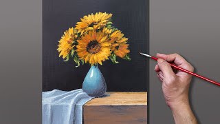 Acrylic Painting Sunflower Still Life [upl. by Westbrook]