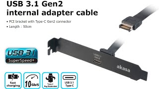 Add USB 31 Gen2 to the back of your PC with Akasa internal adapter cable USB Type C [upl. by Victory383]