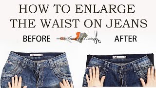 How to enlarge the size of the waist on jeans [upl. by Acenes753]