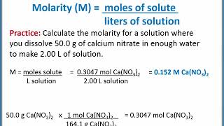 CHEMISTRY 101  Molarity [upl. by Suoiluj]