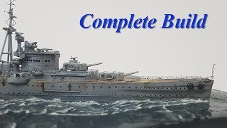 Sea Diorama with Aoshima 1700 HMS Exeter Complete Build [upl. by Mackay]