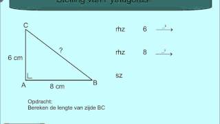 Stelling van Pythagoras voorbeeld 1 [upl. by Graff]