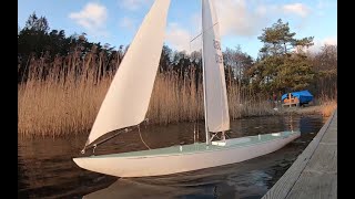 Modern 12mR scale RC yacht sailing [upl. by Enirehtahc657]